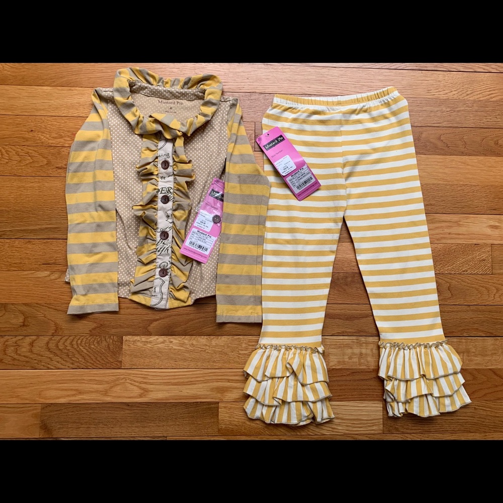 Kids Mustard Pie Yellow and Tan Outfit